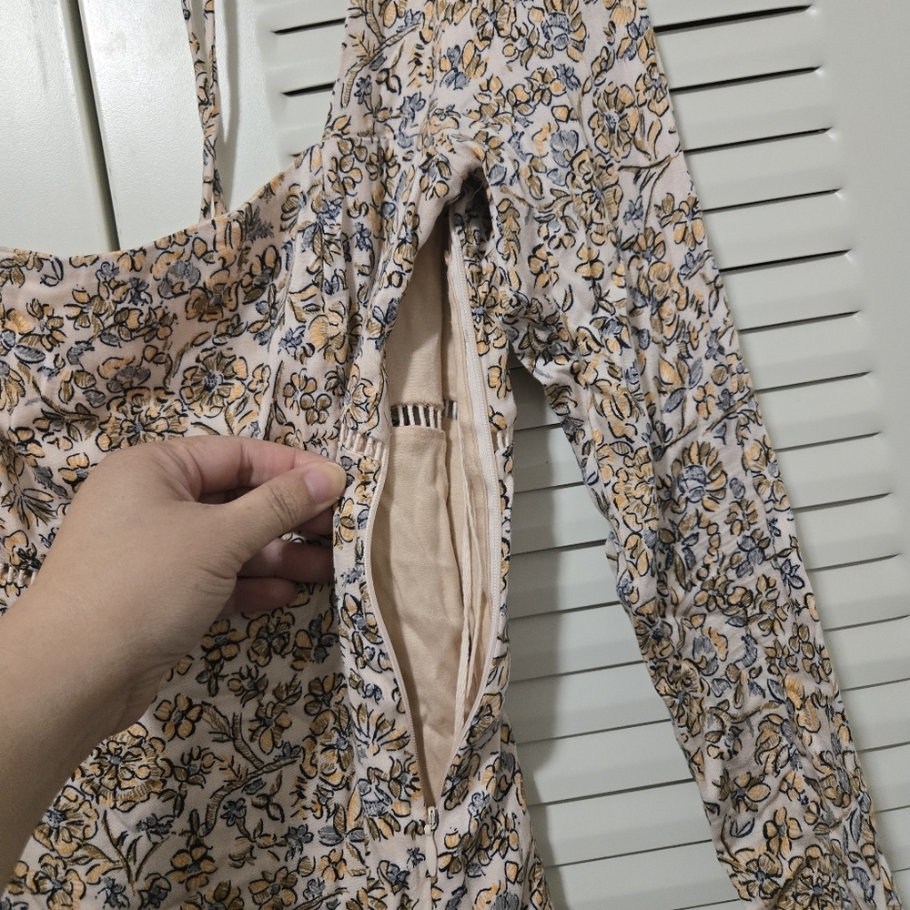 Free People Women's Boheme Mini Dress, Ivory Combo, Off White, Floral Size 4 - Picture 9 of 10